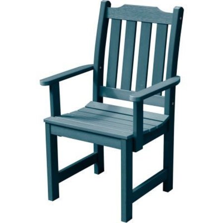 HIGHWOOD USA Highwood® Synthetic Wood Dining Chair With Arms, Nantucket Blue AD-CHDL2-NBE